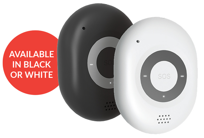 black and white versions of SOS personal alarm